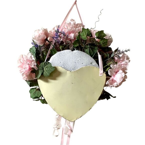 Handmade Pink Heart Hanging Flower Arrangement 108 - Picture 4 of 6